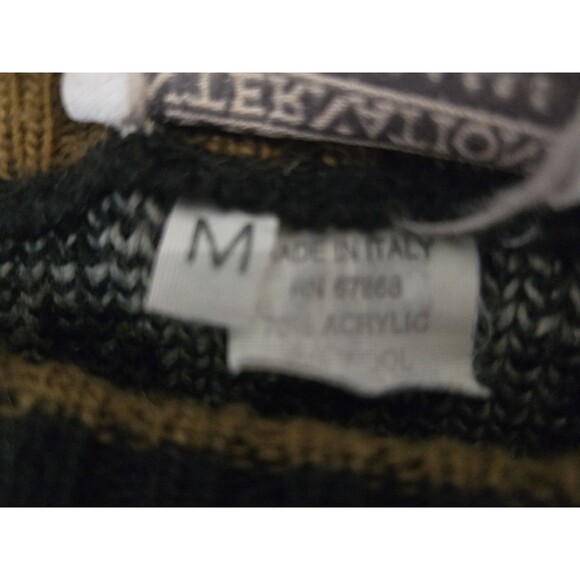 VTG Sweater Mens M 90s Knit Wool Blend Abstract Grandpa 3D Knit Biggie Cosby - Picture 5 of 8